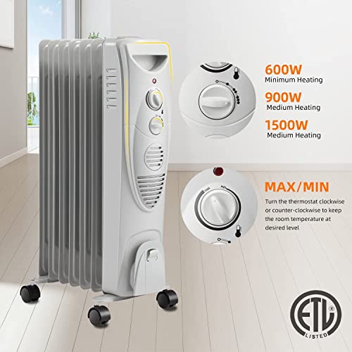 R.W.Flame Oil Filled Radiator Heater,3 Heat Settings thumb #2