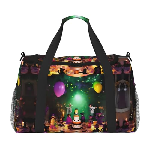 Bolsa de viaje para fiesta de Halloween, bolsa de compras grande reutilizable, bolsa de vacaciones, bolsa deportiva con correa cruzada ajustable