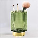 Makeup Brush Holders Organizer for Vanity Countertop, Green Crystal Cosmetic Makeup Brush Glass...