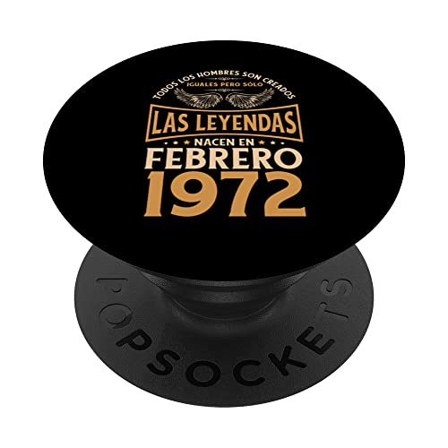 Cumpleaños Hombre Regalos Las Leyendas Febrero 1972 PopSockets PopGrip Intercambiable