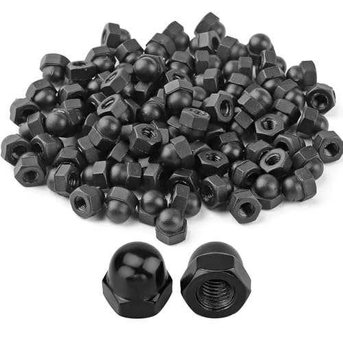 ROSYLEVE 30 Piezas M10 Tuercas Ciegas Hexagonales, Tuerca de Sombrerete alta forma Acero Inoxidablepara Tornillos Roscadas Pernos Roscados para Tornillos de Bicicleta Varillas Roscadas(Negro)