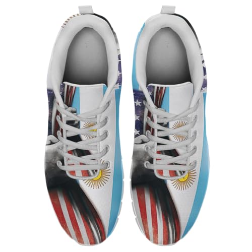 Argentina Vs American Flag Shoes for Women Men Tennis Shoes 3D Print Fashion Running Sneakers2