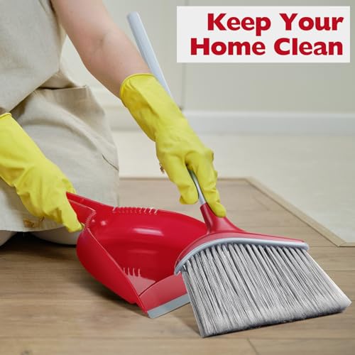 6-teiliges Besen- und Kehrschaufel-Set, 137 cm, Innenbesen mit Kehrschaufel, Kombi-Set für Zuhause, Winkelbesen und Kehrschaufel, Küchenbesen für Bodenreinigung – Bild 6