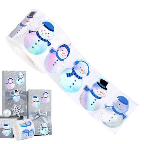 Wscwl 雪だるま ステッカー,500個 粘着 各種シール - 小さなクリスマスステッカー | ノートパソコン、水筒、グリーティングカード、冬、大人、女の子、子供向け各種