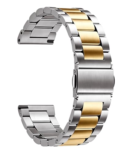Image of BINLUN Stainless Steel Watch Band Replacement Brushed Finish Metal Watch Straps for Men and Women 20mm /22mm /24mm