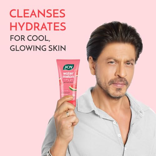 Image of Joy Watermelon Cooling Glow Gel Face Wash with Niacinamide & Glycerine | Hydrating Daily Facial Cleanser for Glowing Skin | Removes Dirt, Oil & Impurities | For All Skin Types | 150ml