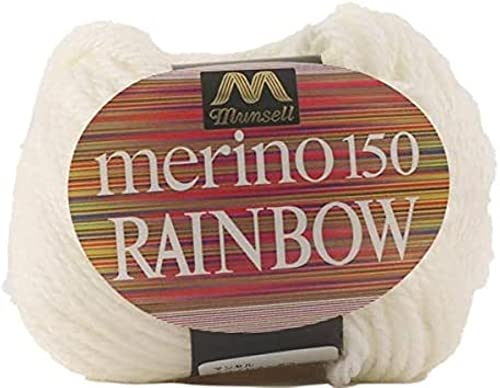 ユザワヤ(Yuzawaya) Merino Rainbow Yarn, DK Weight, Off-White, Made in Japan