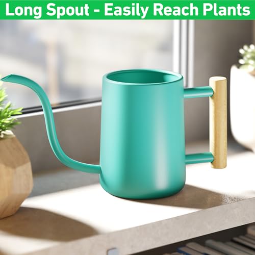 image for HB Design Co. 35 oz Metal Small Indoor Watering Can with Long Spout & 