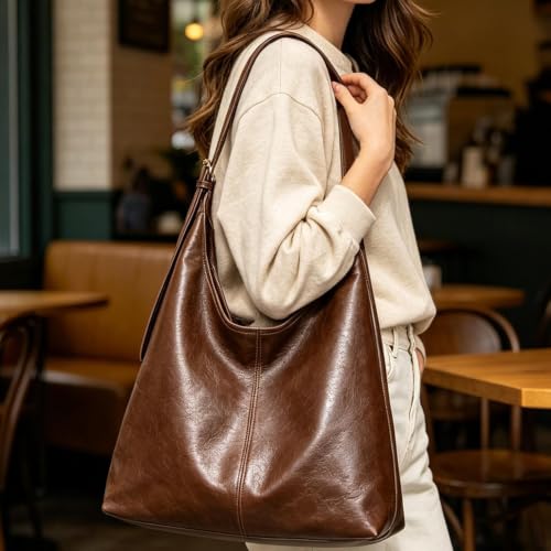 Bolso De Hombro Tipo Hobo de piel suave 3