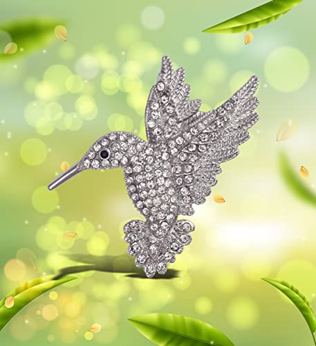 Imán decorativo de colibrí brillante plateado miniatura 2