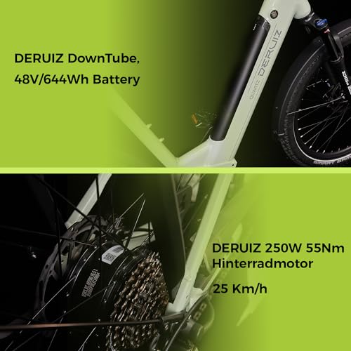 DERUIZ Quartz SUV E-mountainbike 27,5 inch met 644 Wh accu, 250 W 55 Nm motor, hydraulische remmen, 8 versnellingen derailleur, RH 46 cm, offroad & city elektrische fiets voor dames en heren, max. 150 - Afbeelding 4