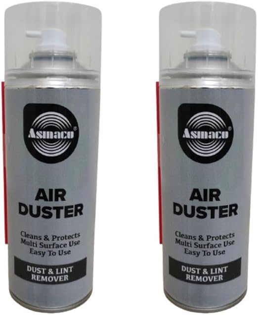 Asmaco Air Duster Spray-2pcs-Multi-Purpose Cleaning Spray-For Computers, Laptop,Mobiles,Keyboard,Car Interior,Camera,PC,Housing Fan & other electronic products-Chewimg Gum remover-400ml (2)