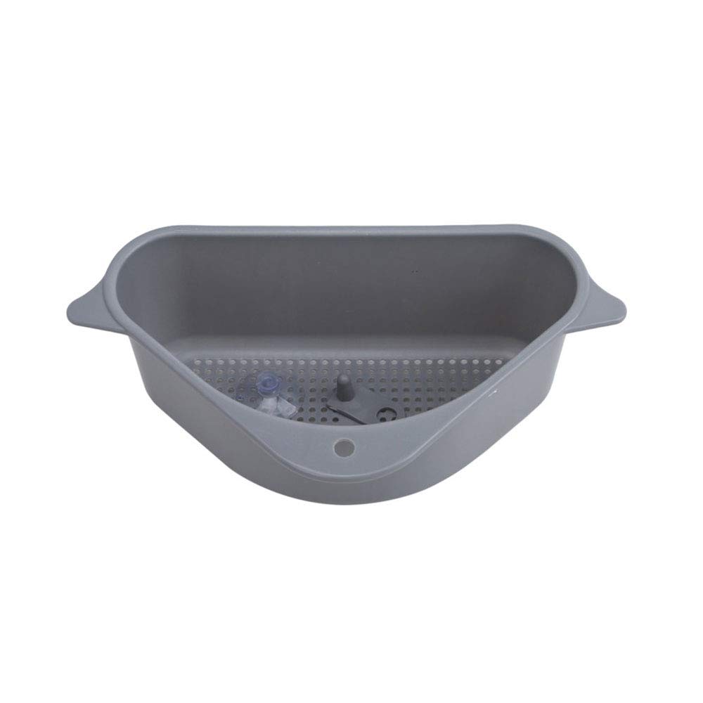 Sink Strainers Basket, Triangular Sink Drain Shelf Storage Rack with Suction Cup, Multifunctional Sucker Storage Holder Corner Hanging Shelf for Kitchen Bathroom Support Corner Soap Box Organizer