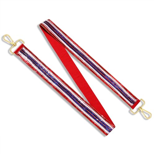 Image of 4th of July Purse Strap Red White Blue Beaded USA Star Purse Strap Replacement American Independence Day Outfits