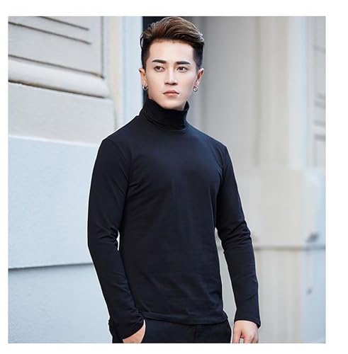 YIXUANAI タートルネック メンズ インナー トップス 微起毛 裏起毛 タートル 長袖 カットソー 冬 暖かい 下着 防寒 あったか ハイネック Tシャツ 重ね着 の商品画像 3