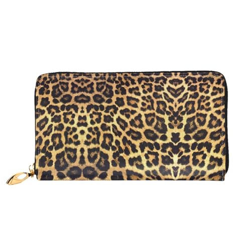 Portefeuille léopard en cuir pour femme idéal en pochettes de voyage