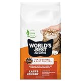 WORLD'S BEST CAT LITTER Low Tracking & Dust Control Multiple Cat Unscented 15-Pounds - Natural Ingredients, Quick Clumping, Flushable & Made in USA - Long-Lasting Odor Control & Easy Scooping