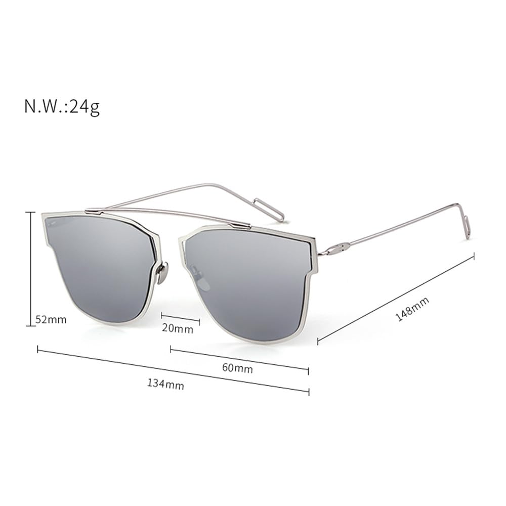 Modne okulary przeciwsłoneczne Cat Eye Metal, damskie, retro, męskie, vintage, lustrzane, z soczewkami UV400