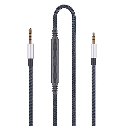 Image of 3.5mm to 2.5mm Male Audio Replacement Cable Compatible with Bose oe2, oe2i, AE2, QC35 Headphones, Remote Volume Control & in-Line Mic Cord Compatible with iPhone