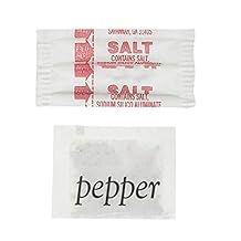 Concession Essentials Salt and Pepper Packets, 400 Count, Single Serve Portions, 200 Each