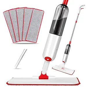 ZNM Spray Mop, Spray Mops with 5 Washable Microfiber Pads & Refillable Bottle, Dry and Wet Floor Mop for Hardwood Laminate Ceramic Tiles Floor Cleaning - Home or Commercial Use