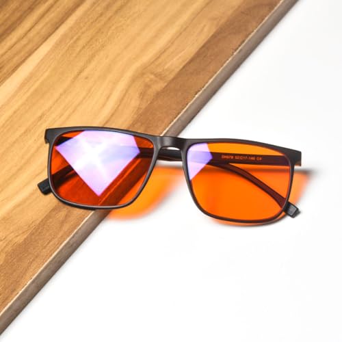 Image of SHINU Good Sleep Blue Light Blocking Glasses Men Red Lenses Anti Green Light Eliminate Eye Strain Glasses Bluelight 078RD