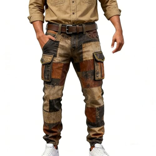 Pantalon cargo d'été classique colorblock de qualité supérieure pour homme