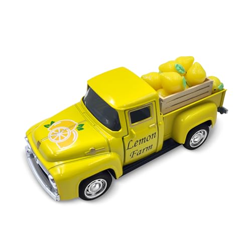 Teeloray Lemon Decor Vintage Truck Decor with Mini Faux Lemons
