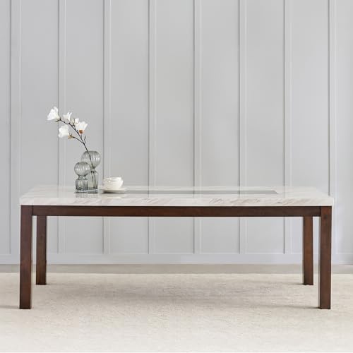Image of Home Centre | Harmony | Solid Wood | 8 Seater Tables | White | 1 Year Warranty