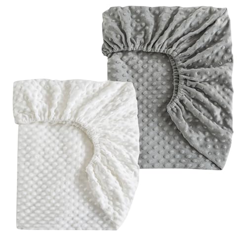 La&Sheer Plush Crib Sheets 2 Pack, Luxury Ultra Soft Fluffy Crib Sheet for Standard Crib Mattress(28