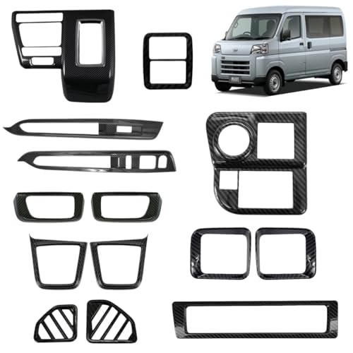 Cytovora【新型アトレー・ハイゼット カーゴ に適用】15枚インテリアパネル セット S700V S710V ウィンドウスイッチパネル・エンジンスイッチパネル・インナードアハンドルパネル・エアコン吹き出し口パネル・シフトノブパネル・ドリンクホルダーカ