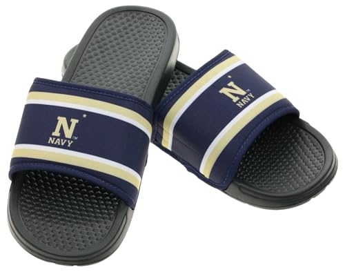 Image of FOCO NCAA Printed Team Logo and Color Stripes Comfortable Slide Sandals