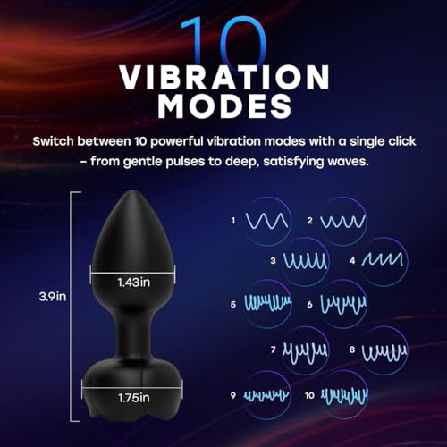 Image of Anal Plug Vibrator with 10 Vibration Modes & Led Lighted - Anal Toys with Remote Control & Fast Charging - Prostate Massager - Vibrating Small Anal Butt Plug - Sex Toys - ST-004