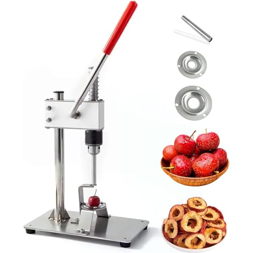 Herramienta de extracción de núcleo de frutas de acero inoxidable con mango antideslizante, elimina eficazmente cerezas, fechas rojas y espino para cocinar y hornear fácilmente