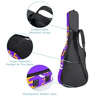Housse imperméable pour guitare acoustique avec double bandoulière et poche Motif rayures Vert, Multicolore 08, 42.9×16… - Les Beatles, Paul McCartney, John Lennon, RIngo Starr, George Harrison Housse imperméable pour guitare acoustique avec double bandoulière et poche Motif rayures Vert, Multicolore 08, 42.9x16… – Image 3