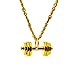 Collier haltère plaqué or 24 carats avec pendentif haltère pour les fans de fitness Bijoux Crossfit Collier d'entraînement