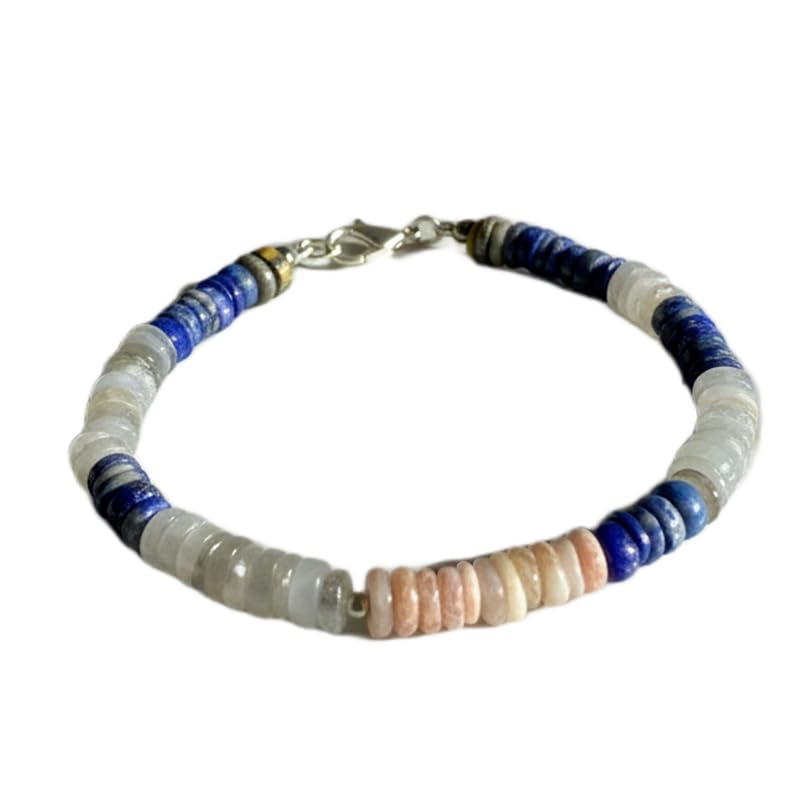 6x3mm Opona Kształt Opony Naturalny Kamień Szlachetny Bransoletka z ogniwami Gładkie Cięcie Wielokolorowy Kamień 19 cm (7,5 cala) Bransoletka Układana Biżuteria Handmade |LK_SLNK_00138