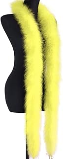 Boa de plumas de 2 m, color amarillo, bufanda de plumas naturales, boas de plumas esponjosas, accesorios de fiesta para boda, fiesta, cosplay, disfraz de baile