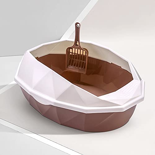 Cajas de Arena Caja de Basura de plástico Desmontable Caja de Arena semicerrada Anti-Splash Cat Roseable Catpans Mascotas Limpieza de Inodoro Suministros Arenero ​Gatos