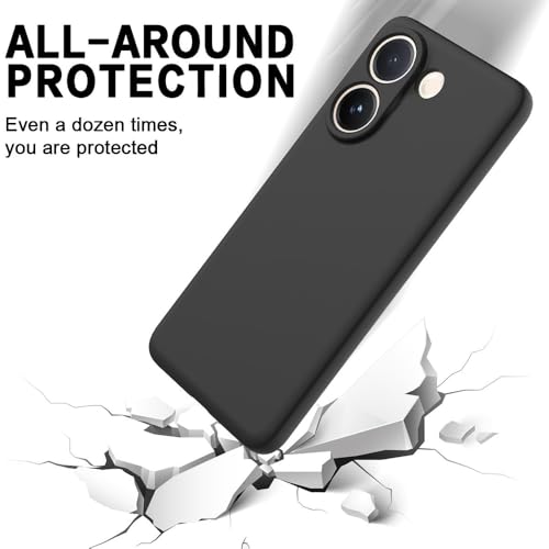 Image of Back Cover for Vivo V60e 5G | Full Camera Protection | Premium Liquid Silicon Case | Flexible Bumper Case for Vivo V60e 5G (Black)