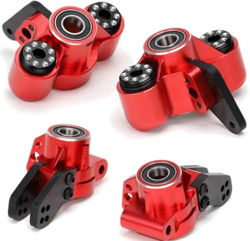 Alloy AR330505 Front Steering Blocks AR330404 Rear Hub Carrier for RC Arrma 6S 1/8 Kraton Notorious Outcast 6S BLX Upgrade Part(Red)
