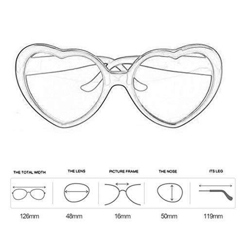 Nsdsb Occhiali da Sole a Forma di Cuore alla Moda