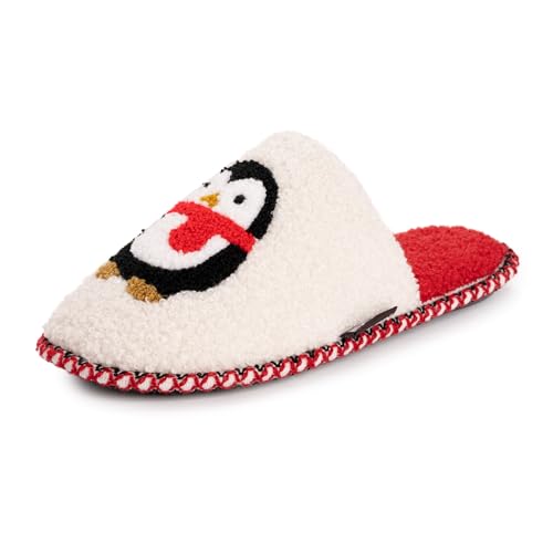MUK LUKS Women's Novelty Penguin Scuff Slipper2