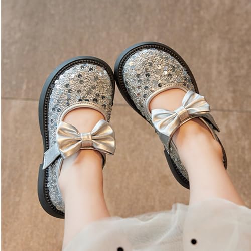 Toddler Girls Mary Jane Dress Shoes Ballet Flats Little Girls Soft Slip-On Glitter Princess Shoes Wedding Party Casual Walking School Uniform Shoes3