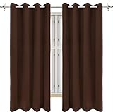 Utopia Bedding 2 Panels Chocolate Grommet Blackout Curtains, Thermal Insulated for Bedroom and...