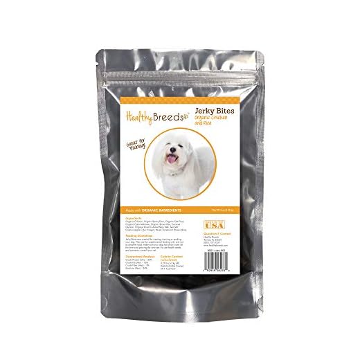Healthy Breeds Coton de Tulear Jerky Bites Chicken & Rice Recipe Dog Treats 5 oz