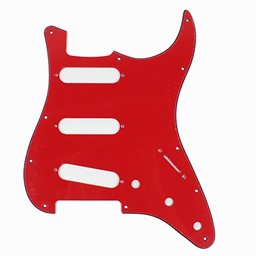 Custom Guitar Pickguard Fits Stratocaster strat Standard 11 Hole, 3 Ply Dark Red