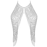 DOTASI Women's Halter Backless Tank Top Bra Body Chain Necklace Tassels Party (Sliver)