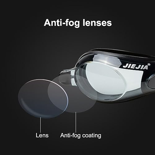 Image of AEC JieJia Unisex Rx Powered Swimming Goggles Power with UV Protection, Anti-Fog, Slip-Resistant Design, and Earplugs for Men and Women (0)
