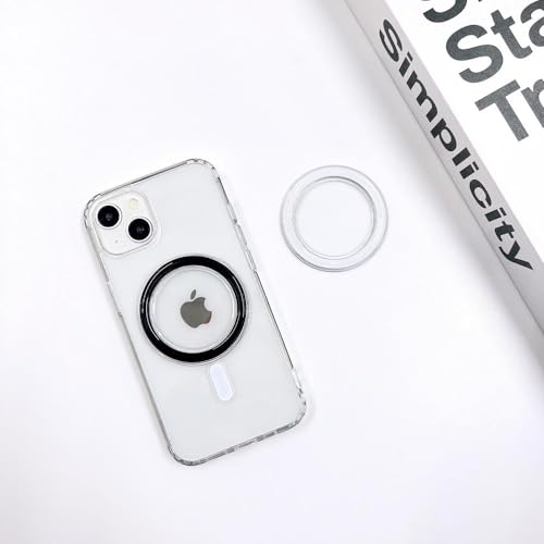 MagSafe プレート マグセーフ リング マグネット ベース ワイヤレス充電 透明 クリア シンプル スマホグリップ用 スマホリング用 スマホスタンド用 スマホアクセサリー(ホワイト)